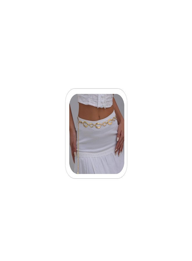 QFSH Women Waist Chain Belt Gold Silver Boho Body Chain for Dresses Jeans Outfits Layered Belly Chain Jewelry Accessory for Party (Gold) - Image 1